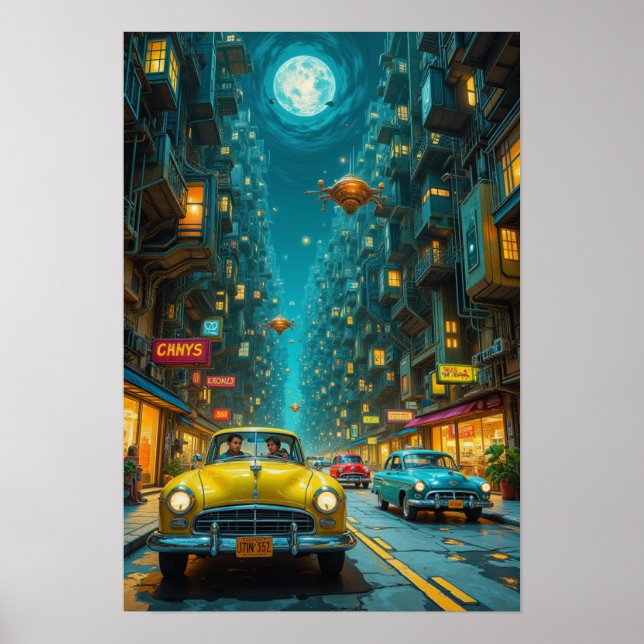 Stadt der Zukunft Poster (Vorne)