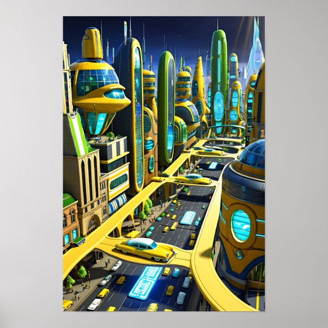 Stadt der Zukunft Poster (Vorne)