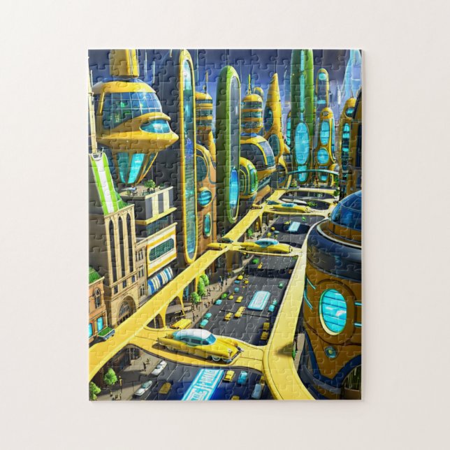 Stadt der Zukunft Puzzle (Vertikal)