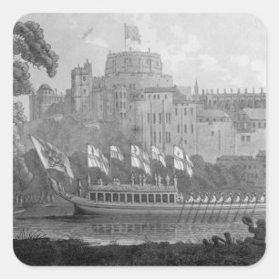 Stadt des London-Staats-Lastkahnes Quadratischer Aufkleber