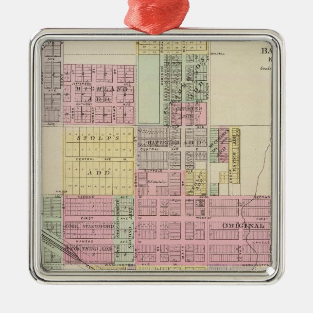 Stadt des Medizin-Häuschens, Kansas Silbernes Ornament (Vorne)