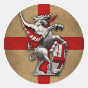 Stadt des runden Aufklebers London-Drachen Runder Aufkleber