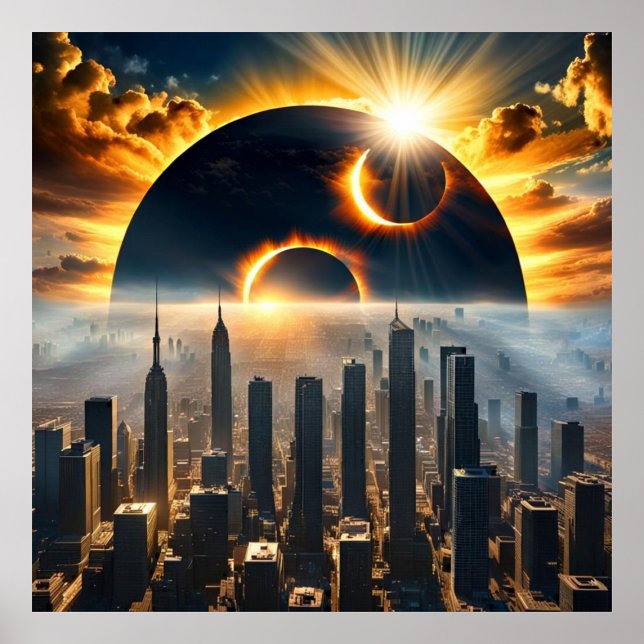 Stadt Eclipse 2024 Poster (City eclipse poster)