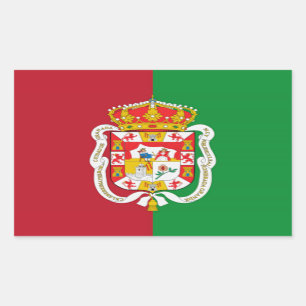 Stadt-Flagge Granadas (Spanien) Rechteckiger Aufkleber