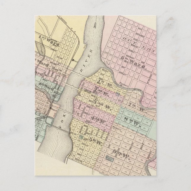 Stadt Ft Howard, Stadt der grünen Bucht Postkarte (Vorderseite)