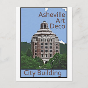 Stadt-Gebäude, Asheville Postkarte