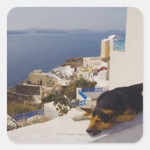 Stadt Griechenlands, Santorini Insel, Oia, Quadratischer Aufkleber