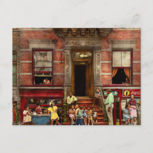 Stadt - Harlem NY - Leben im Stoop 1935 Postkarte