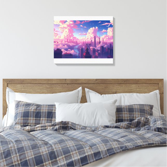Stadt im Himmel Leinwanddruck (Insitu (Schlafzimmer))