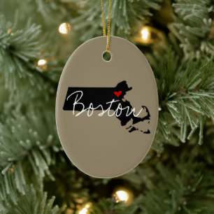 Stadt in Massachusetts Keramik Ornament
