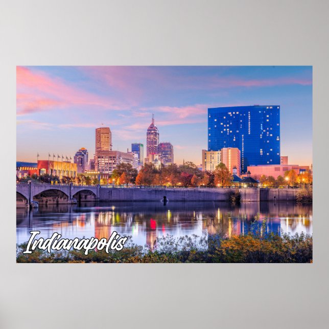 Stadt Indianapolis, Indiana, Vereinigte Staaten Poster (Vorne)