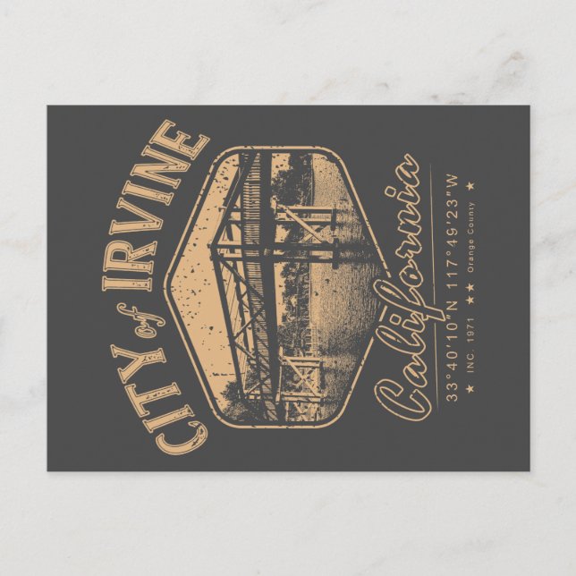 STADT IRVINE ORANGE KALIFORNIA VINTAG POSTKARTE (Vorderseite)