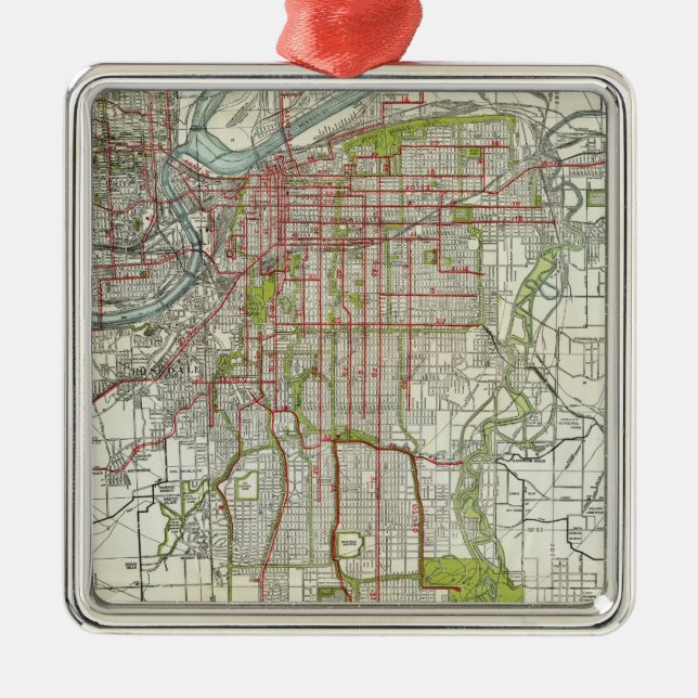 Stadt Kansas Silbernes Ornament (Vorne)