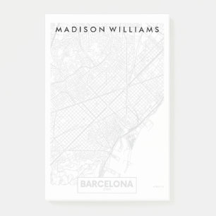 Stadt-Karte Barcelonas, Spanien Post-it Klebezettel