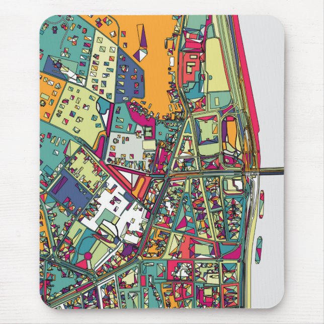Stadt-Karte Budapests, Ungarn | Mousepad (Vorne)