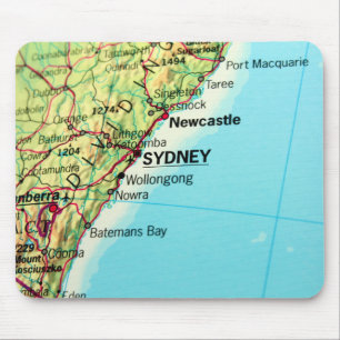 Stadt-Karte von Sydney in Australien Mousepad