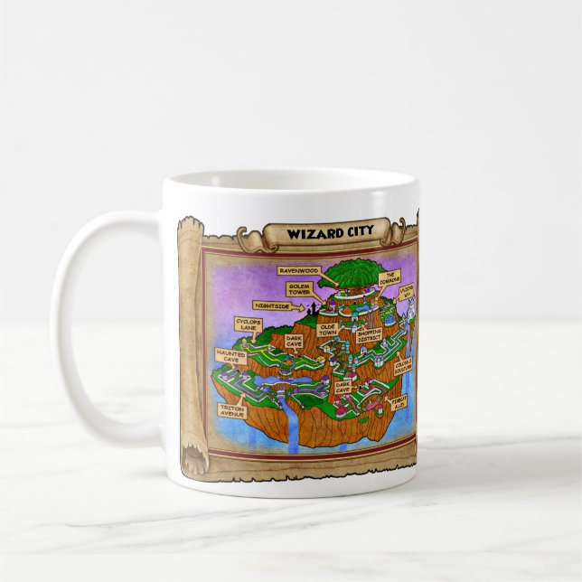 Stadt-Karten-Kaffee-Tasse des Zauberer-Wizard101 Tasse (Links)