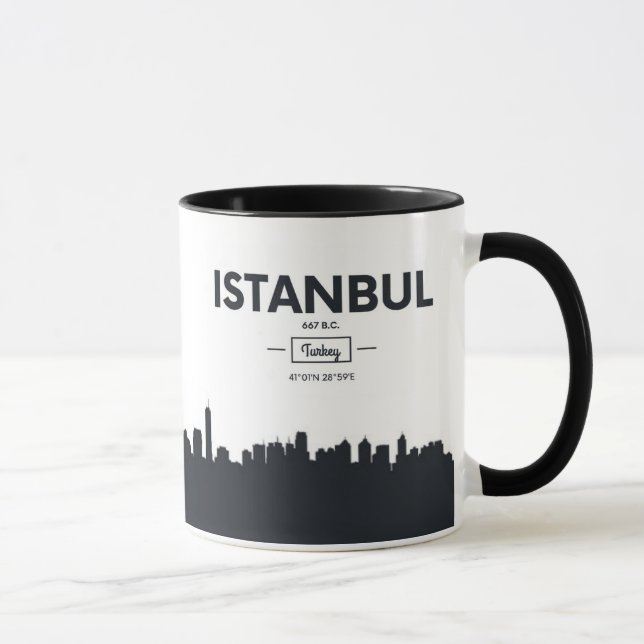 Stadt-Koordinaten Istanbuls, die Türkei | Tasse (Rechts)