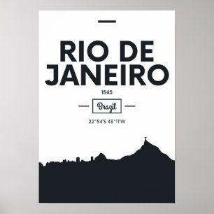 Stadt-Koordinaten Rio de Janeiro, Brasilien   Poster