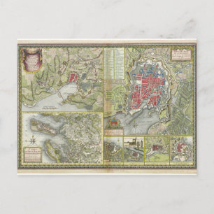 Stadt La Rochelle Karte Belagerung 1627-28 und 177