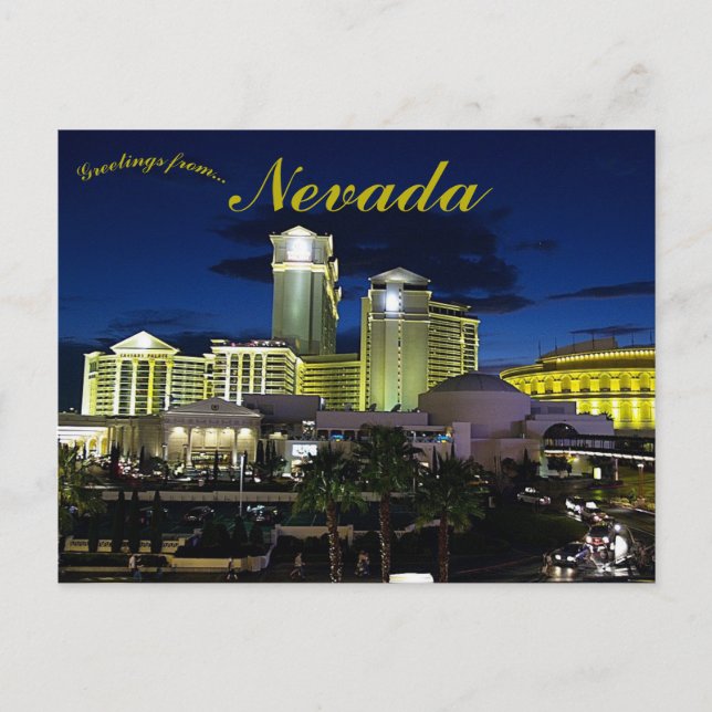 Stadt Las Vegas Nevada Nachts Postkarte (Vorderseite)