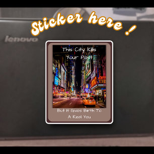 Stadt Leben Zitat Vinyl Aufkleber Erfinde Dich Neu