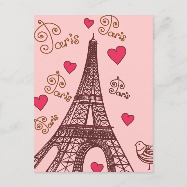 Stadt Liebe Paris Postkarte (Vorderseite)