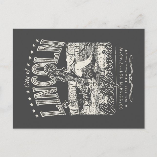 STADT LINCOLN - PLACER KALIFORNIEN VINTAG POSTKARTE (Vorderseite)