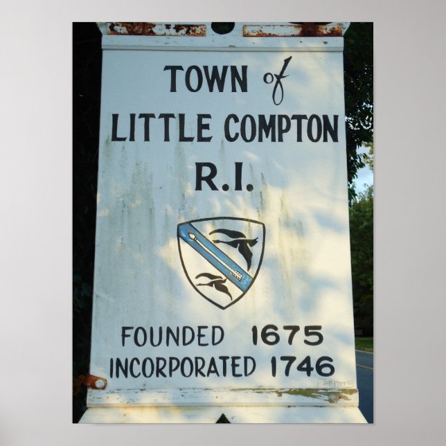 Stadt Little Compton, RI-Zeichen Poster (Vorne)
