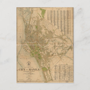 Stadt Manila Philippinen Karte (1920)