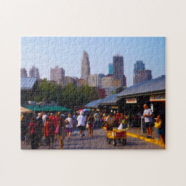 Stadt-Markt und im Stadtzentrum gelegene Kansas- Puzzle (Horizontal)