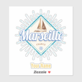Stadt Marseille Frankreich Retroschiff Vintag Aufkleber