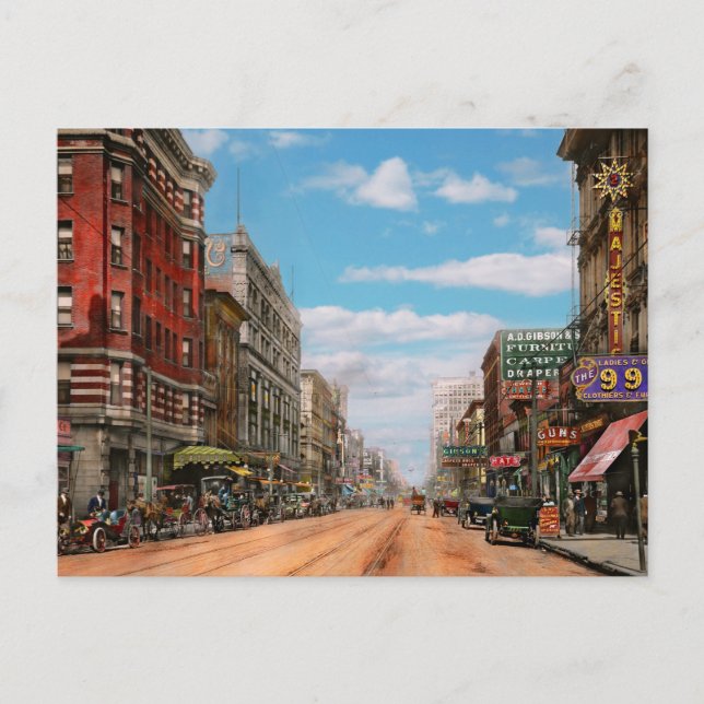 Stadt - Memphis TN - Main Street Mall 1909 Postkarte (Vorderseite)