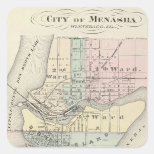 Stadt Menasha, Stadt Neenah Quadratischer Aufkleber