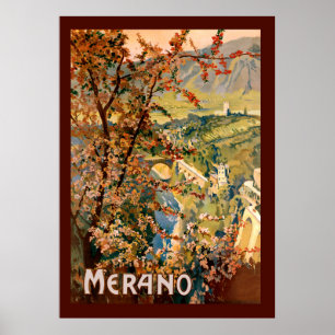 Stadt Meran, Italien Poster