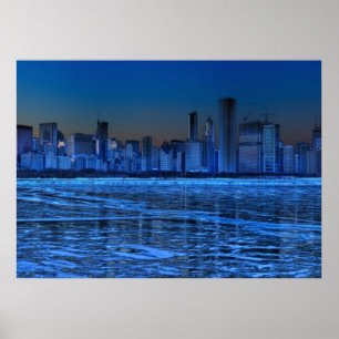 Stadt mit breiten Schultern und See Michigan Poster