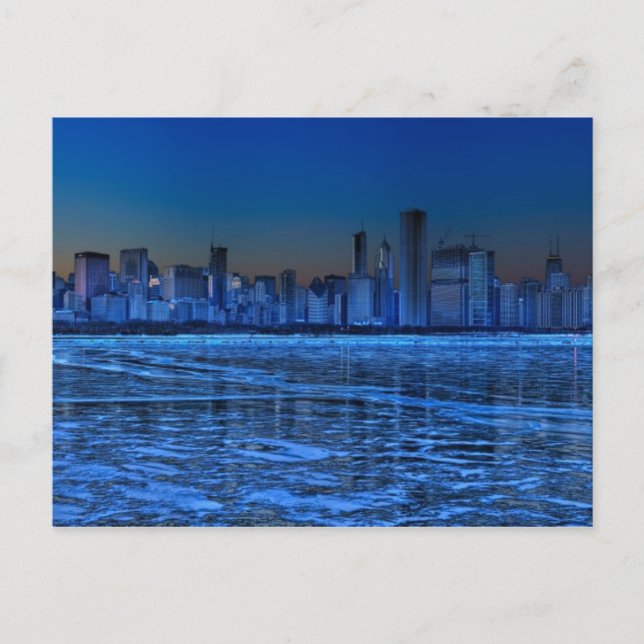 Stadt mit breiten Schultern und See Michigan Postkarte (Vorderseite)