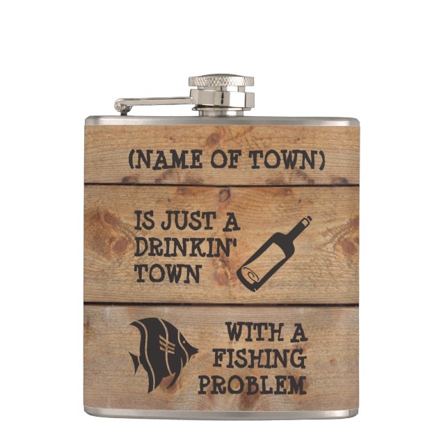 Stadt mit einem Fischereiproblem zu trinken 😉 Flachmann (Vorderseite)