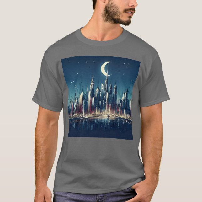 Stadt Mond Geschenk T-Shirt (Vorderseite)