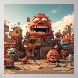 Stadt Monster Poster