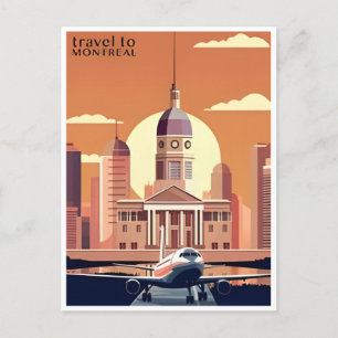 Stadt Montreal Kanada Vintage Tourismusillustrieru Postkarte
