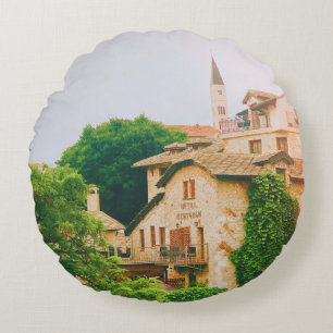 Stadt Mostar - Bosnien und Herzegowina Rundes Kissen