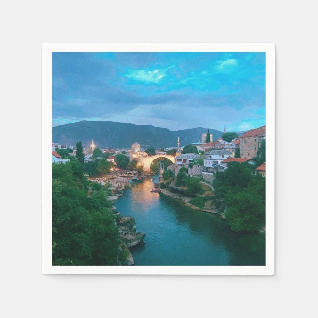 Stadt Mostar - Bosnien und Herzegowina Serviette (Vorderseite)