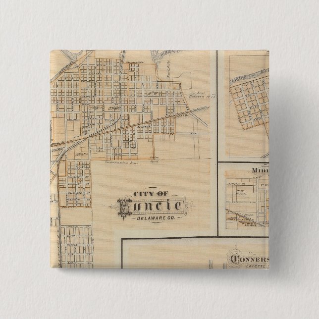 Stadt Muncie, Delaware Co mit Yorktown Button (Vorderseite)