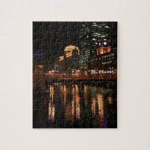 Stadt-NachtGebäude-Schicksal Chicagos Illinois win Puzzle