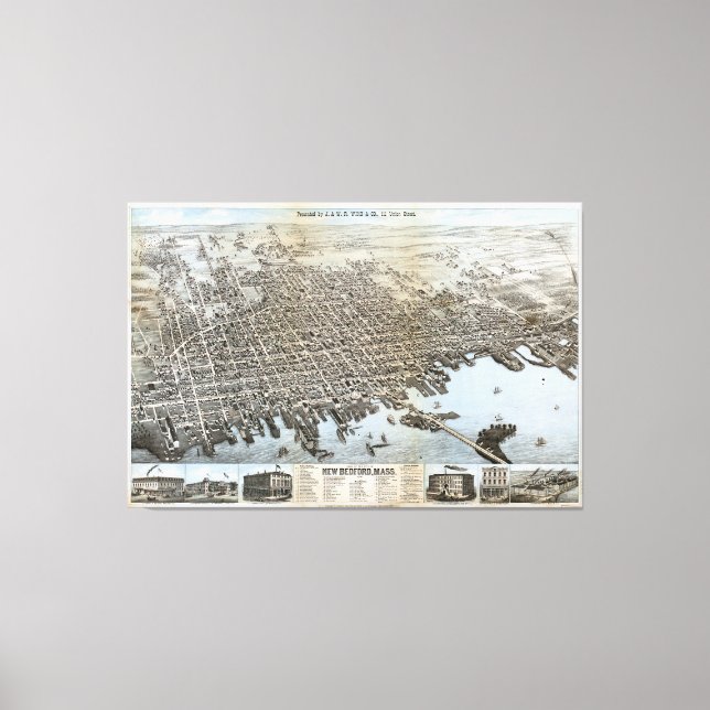 Stadt New Bedford Massachusetts (1876) Leinwanddruck (Vorderseite)