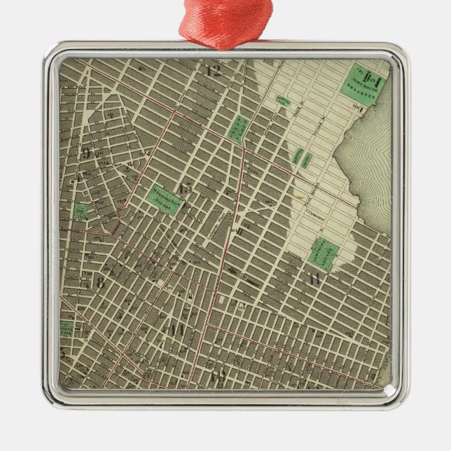 Stadt New York Silbernes Ornament (Vorne)
