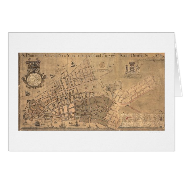 Stadt- New Yorkkarte 1755 (Vorderseite (Horizontal))