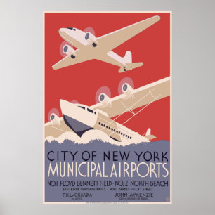 Stadt New Yorkmunicipal-Flughäfen Poster