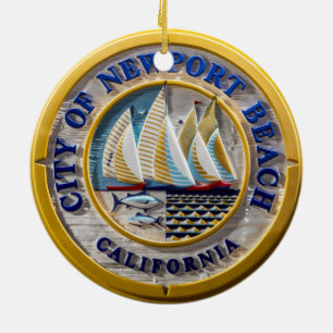 Stadt Newport Beach 2-seitiger Keramik-Schmuck Keramik Ornament